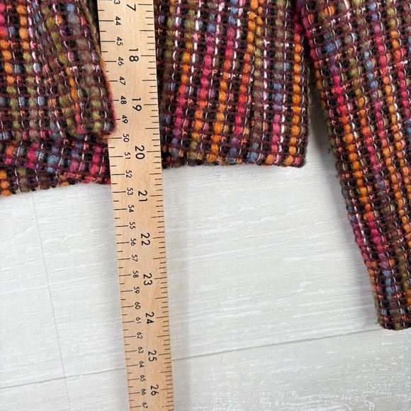 VTG Women's Talbots Wool Blend Multicolor Tweed Double Breasted Blazer Sz14P - Picture 3 of 10